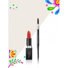 Labial Semimate con Vitamina E Naranja Amanecer + Lápiz Delineador para Cejas